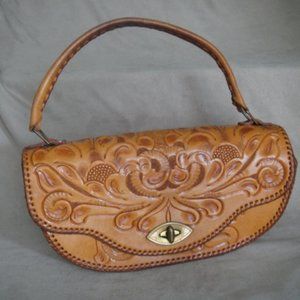 Vintage CLIFTON'S Hand Tooled Hand Crafted Leather Purse